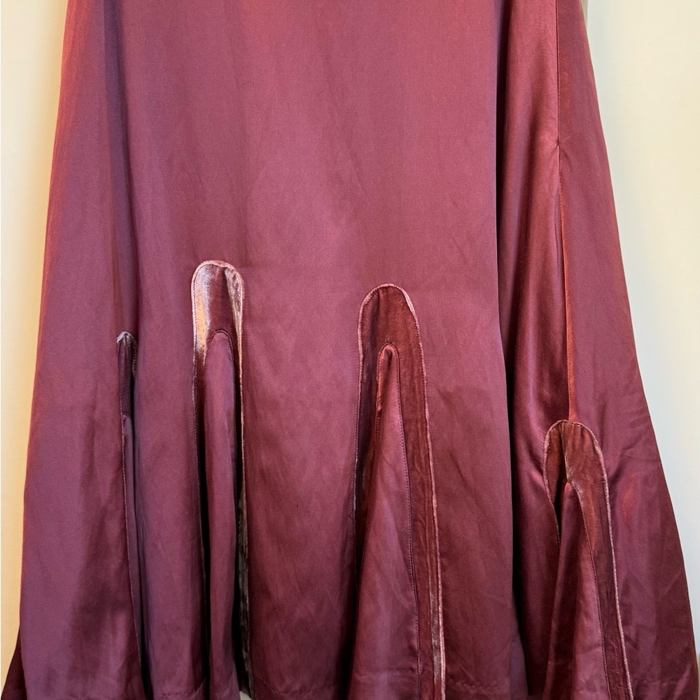 Anthropologie Odille Deep Pink Silk Blend Skirt